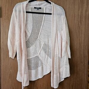 Light Pink Open-Front Sweater